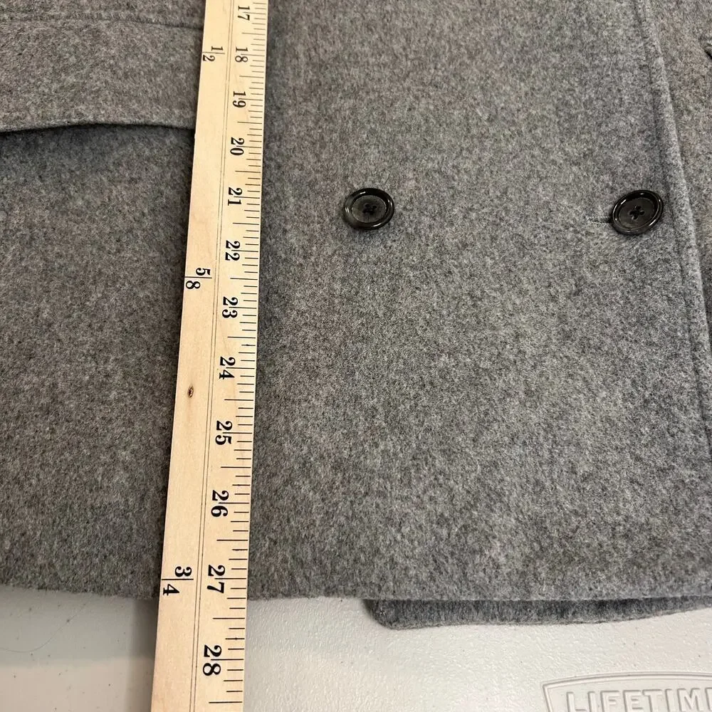 J. Crew Wool Cashmere Peacoat Gray PLUS Beanie Faux Fur Pom Basket Weave Cap